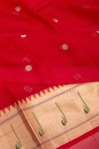 Soft Kota Silk Butta Red Saree