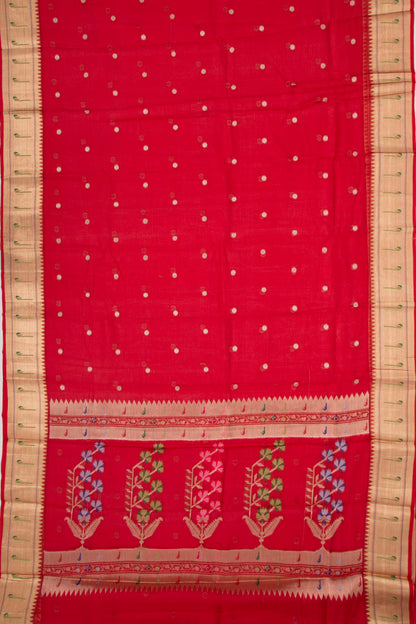 Soft Kota Silk Butta Red Saree