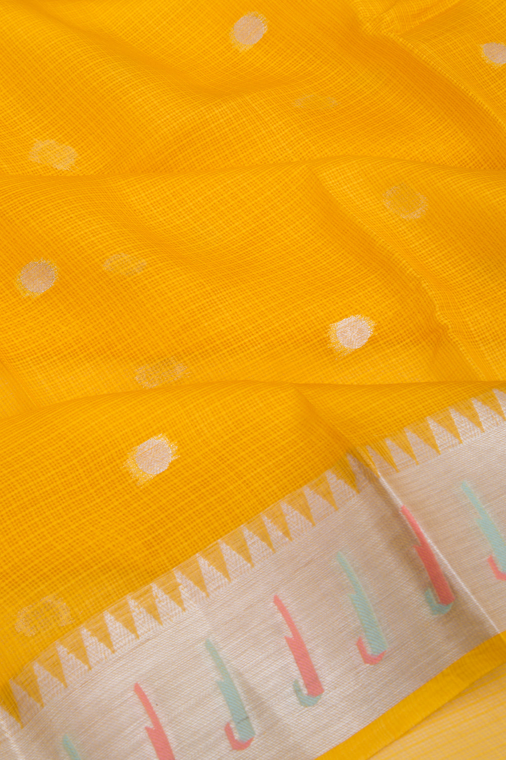 Soft Kota Silk Butta Yellow Saree
