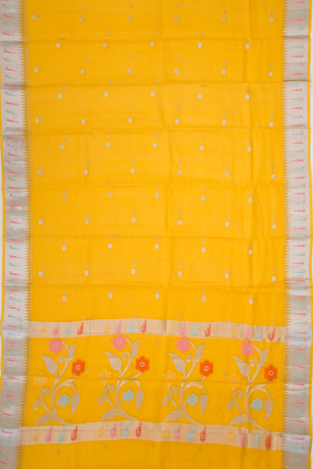 Soft Kota Silk Butta Yellow Saree