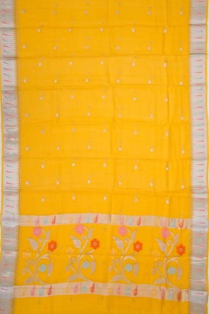 Soft Kota Silk Butta Yellow Saree