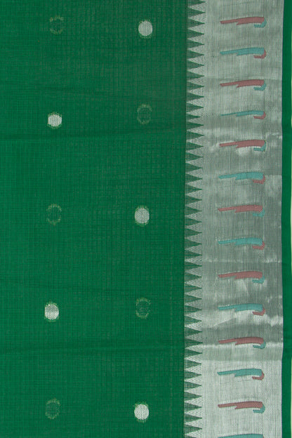 Soft Kota Silk Butta Green Saree