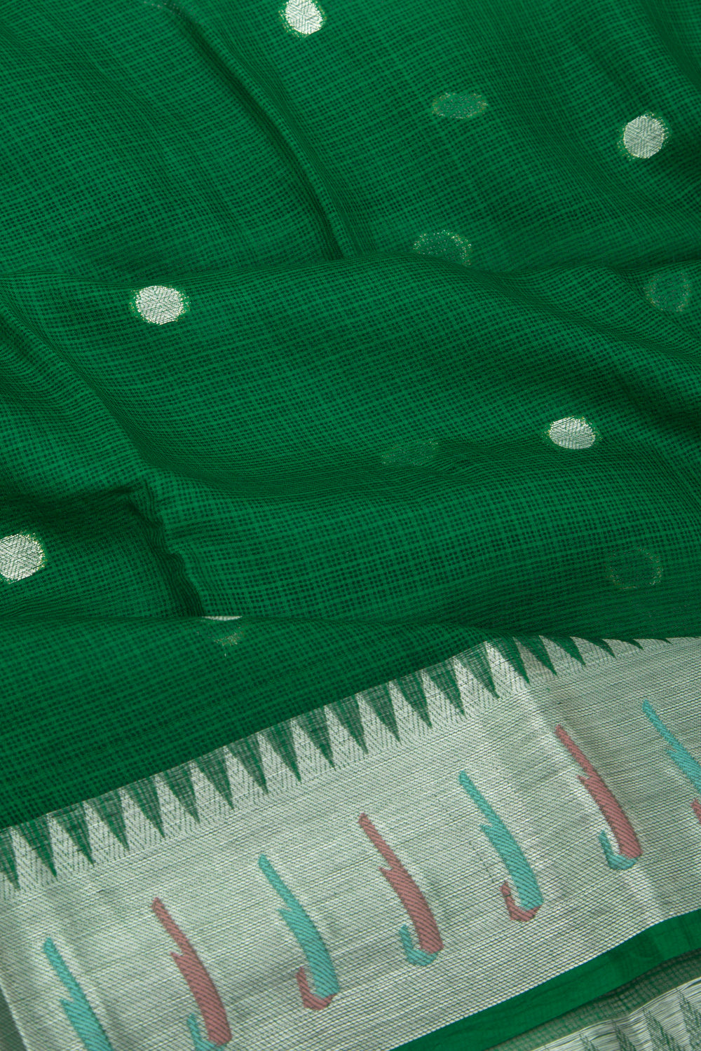 Soft Kota Silk Butta Green Saree