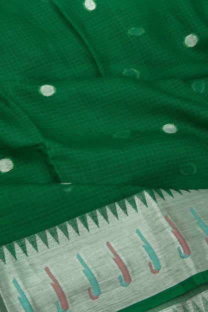 Soft Kota Silk Butta Green Saree