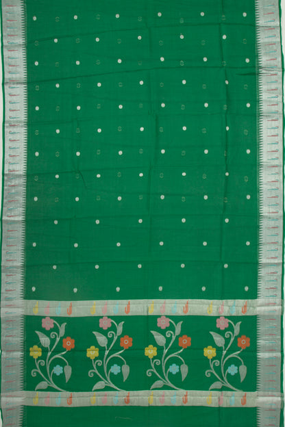 Soft Kota Silk Butta Green Saree