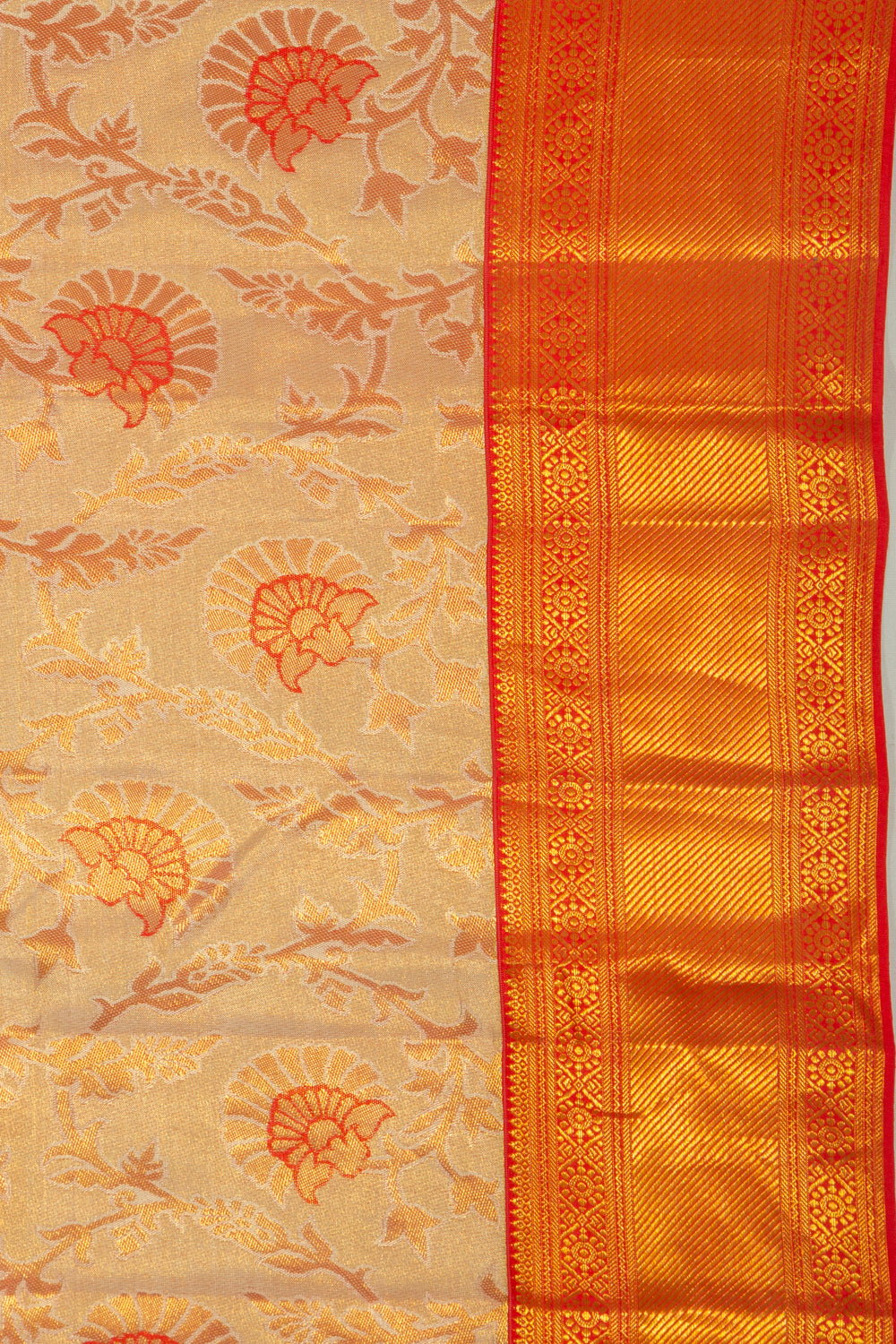 Taranga Kanchi Silk Tissue Jaal Gold Saree