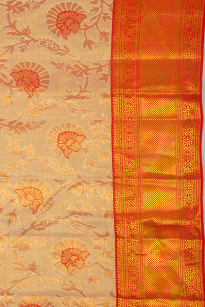 Taranga Kanchi Silk Tissue Jaal Gold Saree