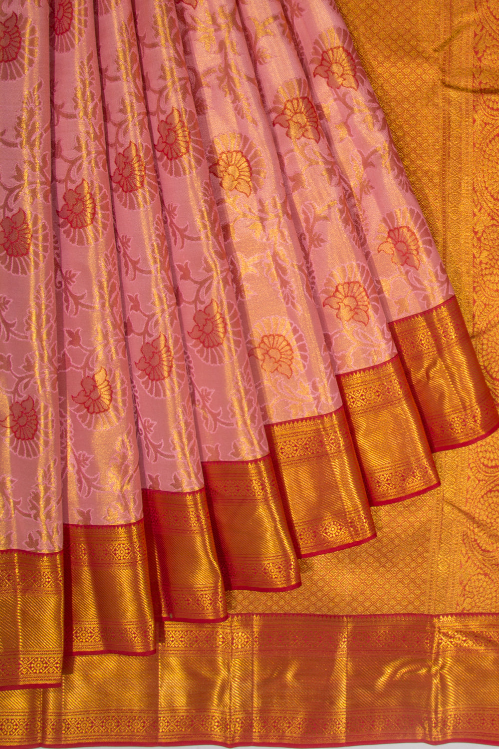 Taranga Kanchi Silk Tissue Jaal Pink Saree