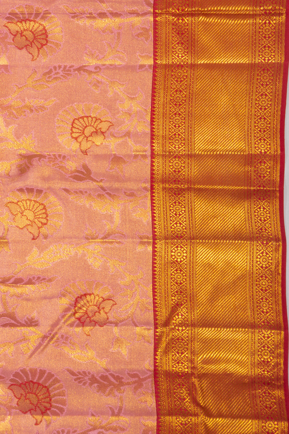 Taranga Kanchi Silk Tissue Jaal Pink Saree