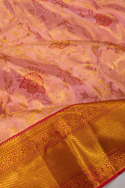 Taranga Kanchi Silk Tissue Jaal Pink Saree