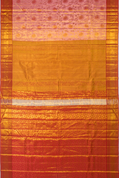 Taranga Kanchi Silk Tissue Jaal Pink Saree