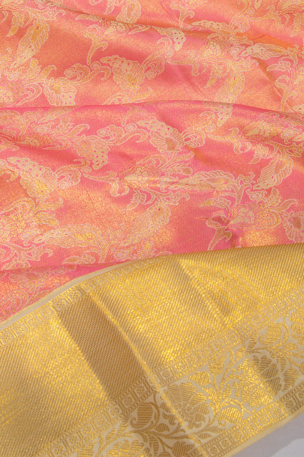 Taranga Kanchi Silk Tissue Brocade Pink Saree