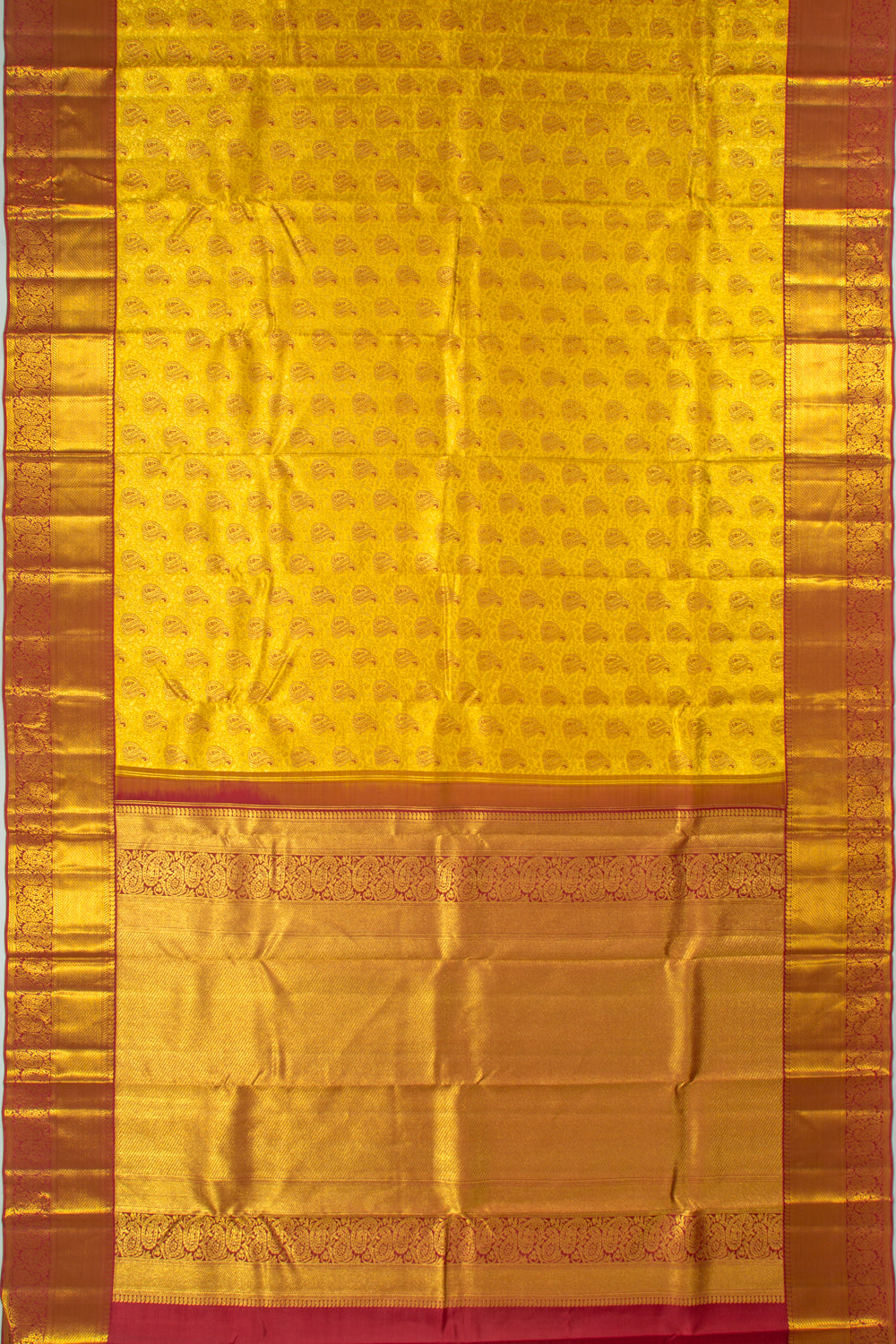 Taranga Kanchi Silk Tissue Brocade Gold Saree