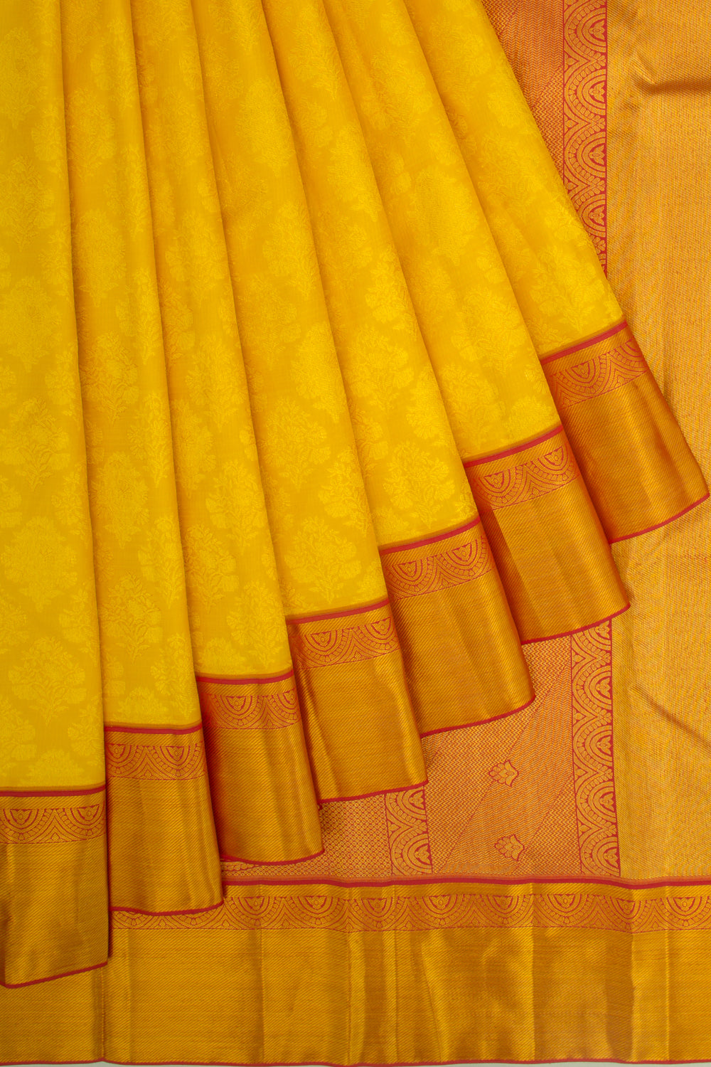 Taranga Kanchi Silk Brocade Yellow Saree