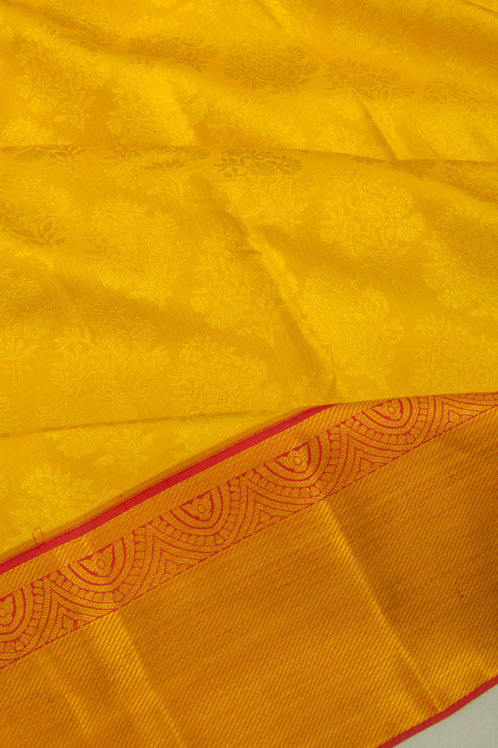 Taranga Kanchi Silk Brocade Yellow Saree