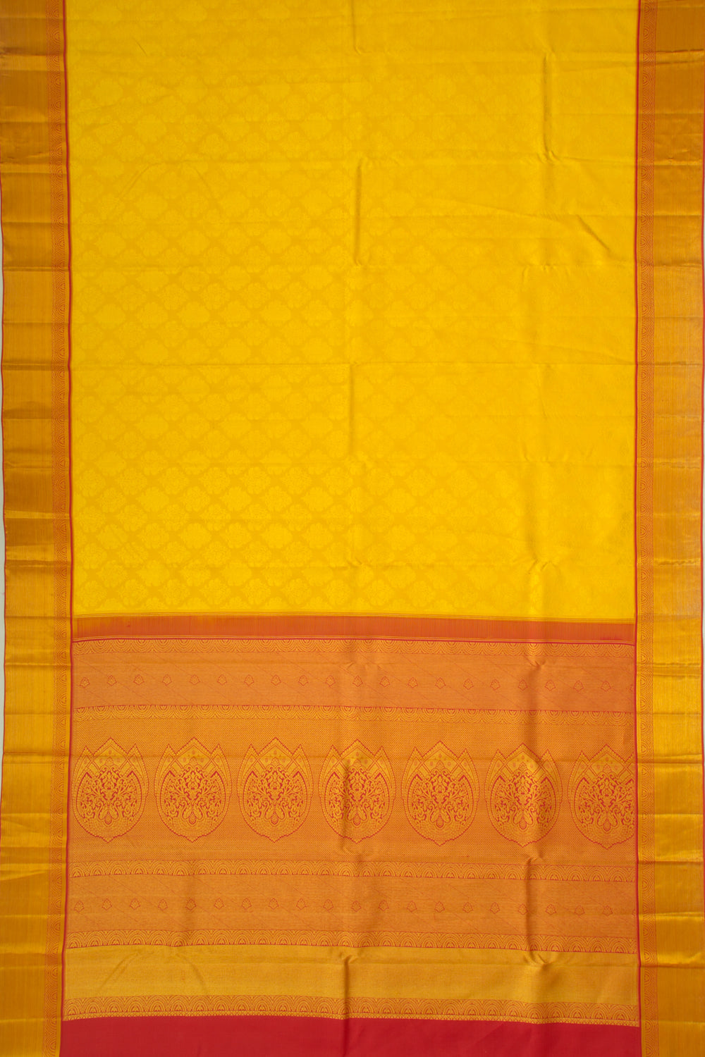 Taranga Kanchi Silk Brocade Yellow Saree