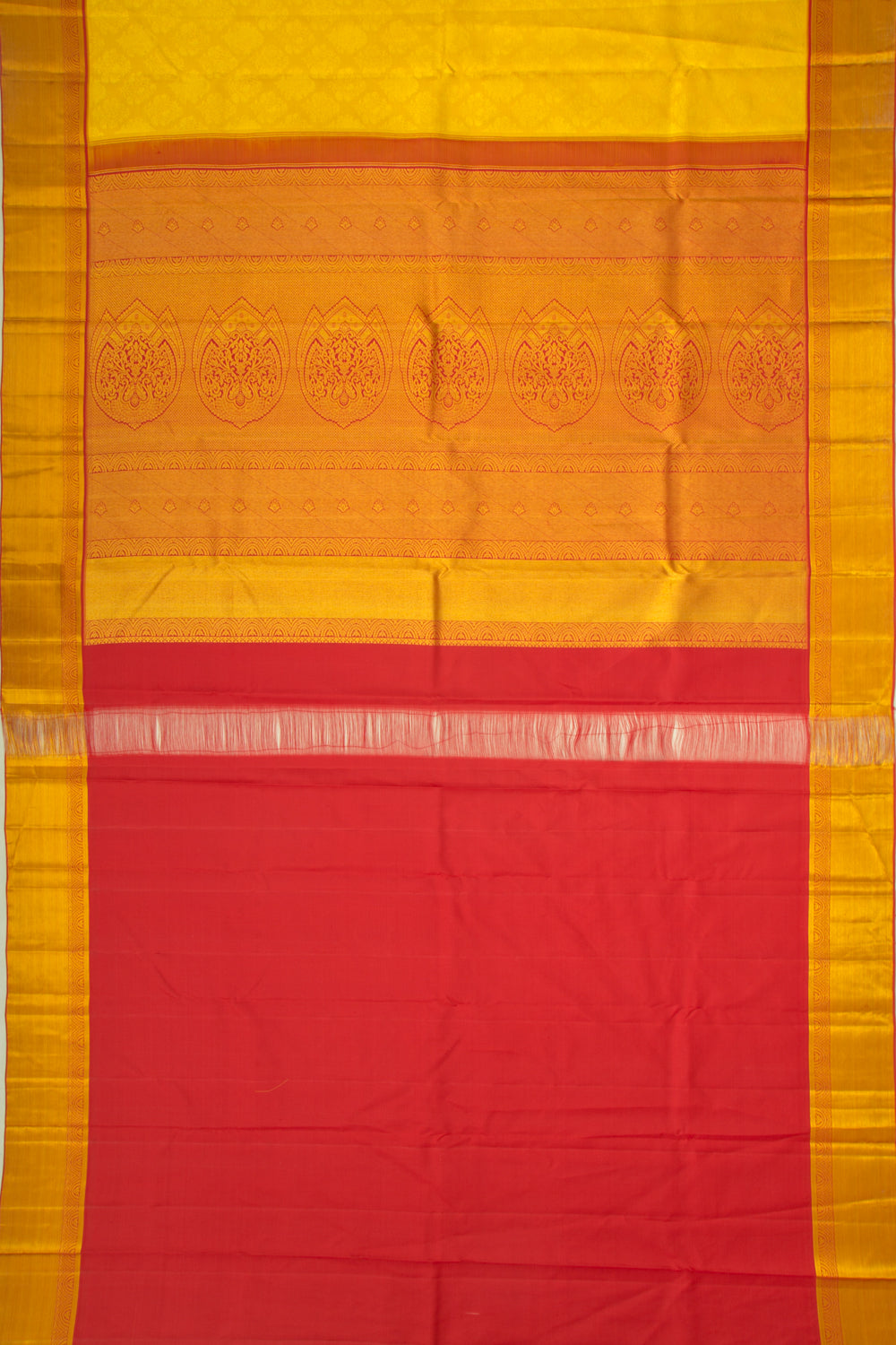 Taranga Kanchi Silk Brocade Yellow Saree