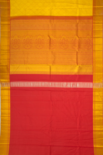 Taranga Kanchi Silk Brocade Yellow Saree
