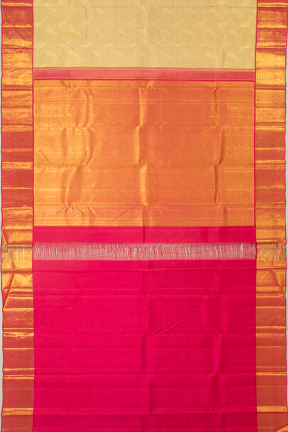 Taranga Kanchi Silk Brocade Cream Saree