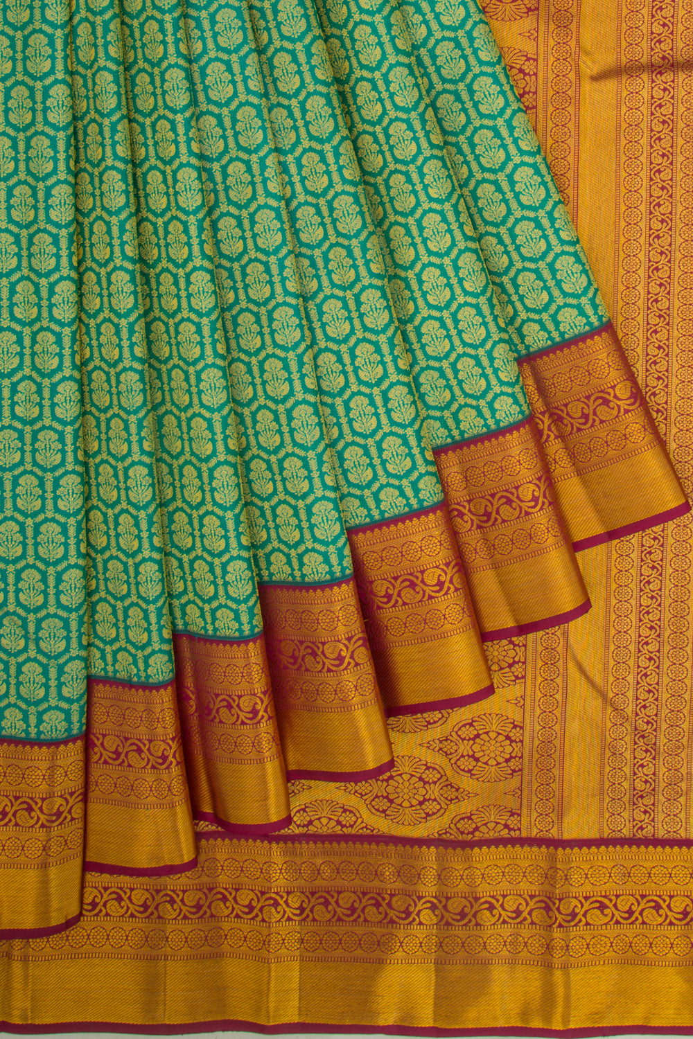 Taranga Kanchi Silk Brocade Sea Green Saree