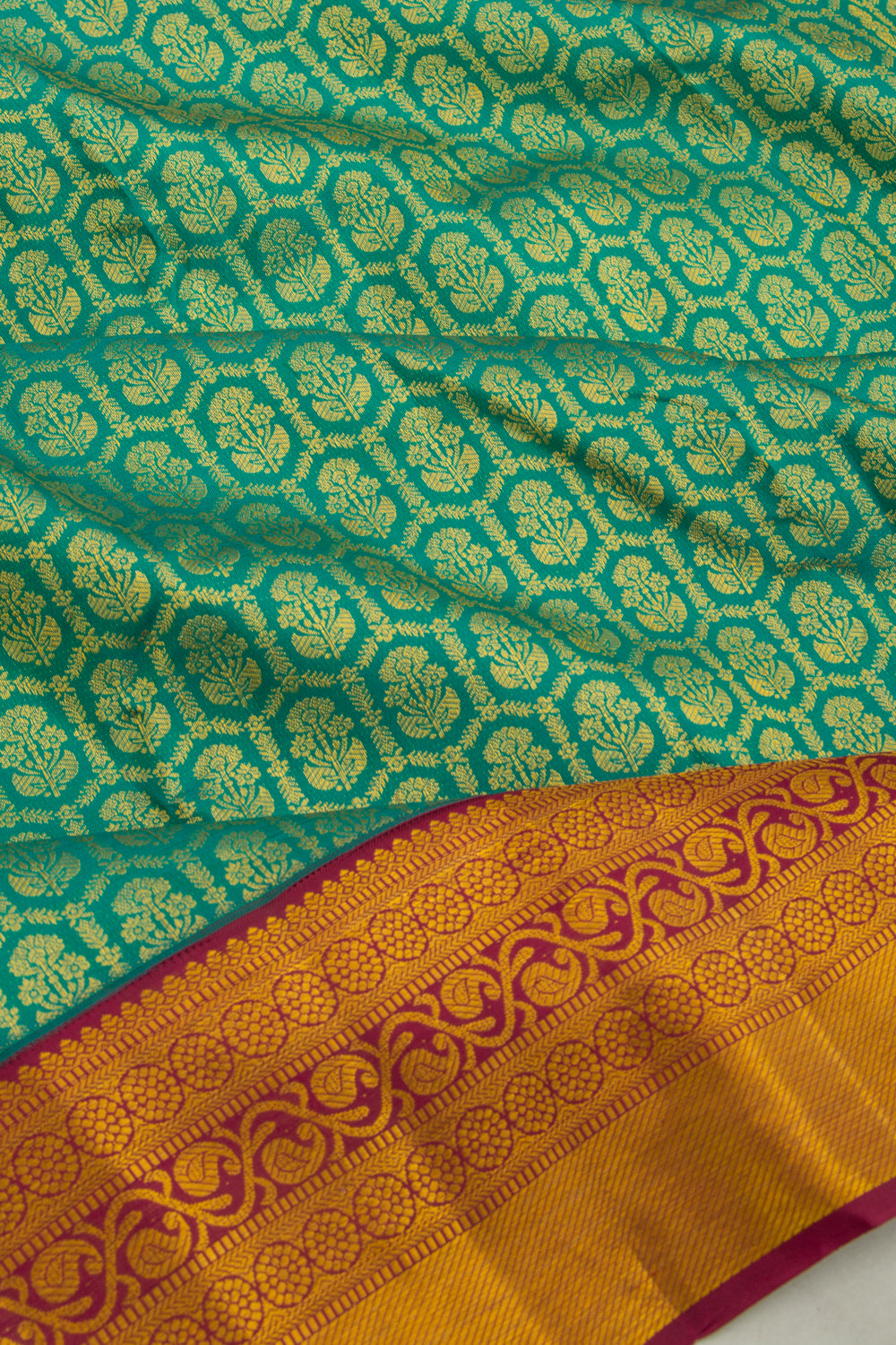 Taranga Kanchi Silk Brocade Sea Green Saree