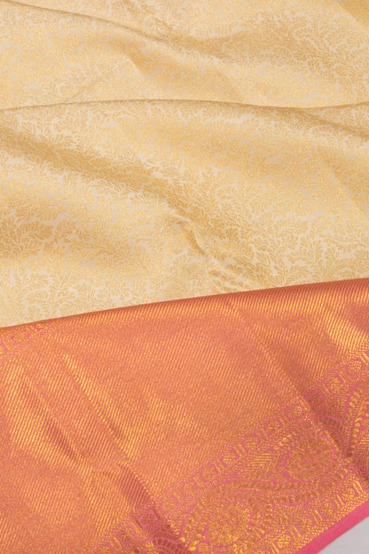 Taranga Kanchi Silk Brocade Cream Saree