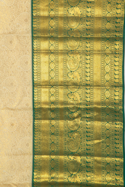 Taranga Kanchi Silk Brocade Cream Saree