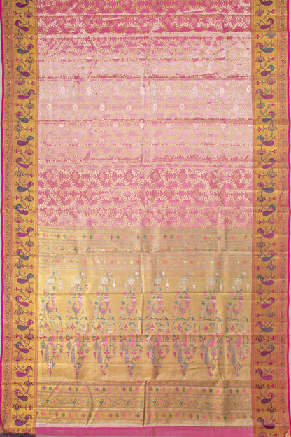 Taranga Kanchi Silk Tissue Jaal Pink Saree