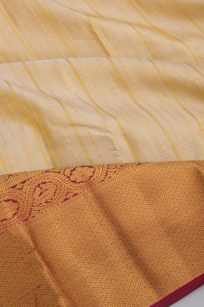 Taranga Kanchi Silk Brocade Cream Saree