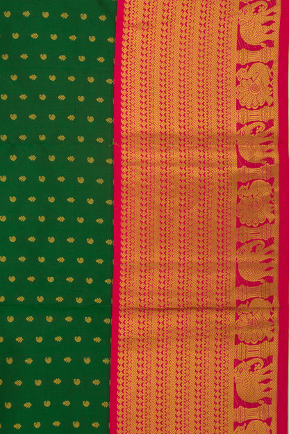 Taranga Kanchi Silk Butta Dark Green Saree
