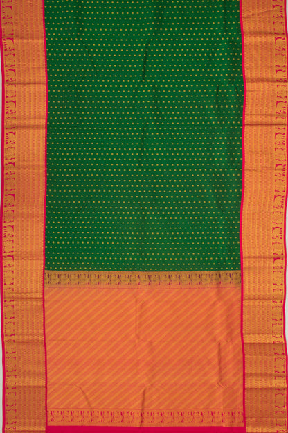 Taranga Kanchi Silk Butta Dark Green Saree