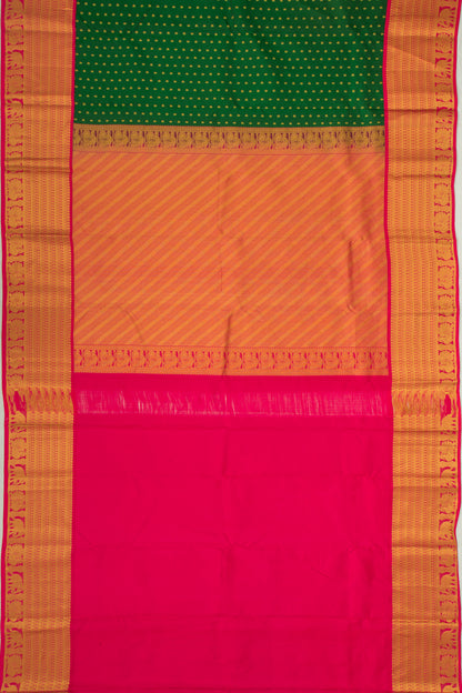 Taranga Kanchi Silk Butta Dark Green Saree