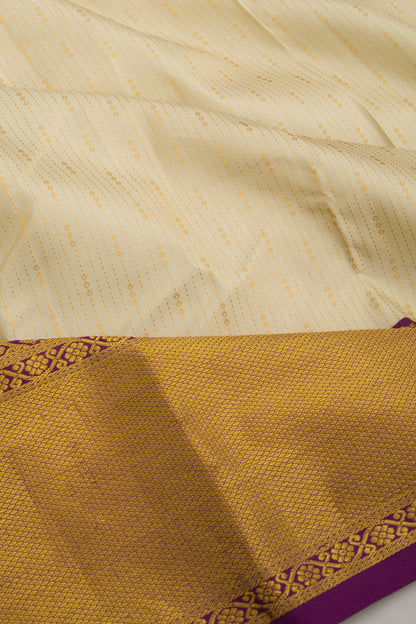 Taranga Kanchi Silk Brocade Cream Saree