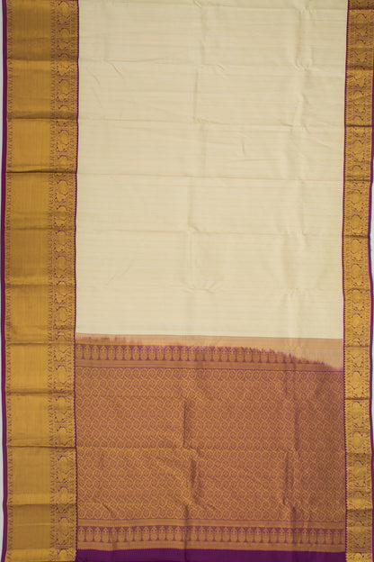 Taranga Kanchi Silk Brocade Cream Saree