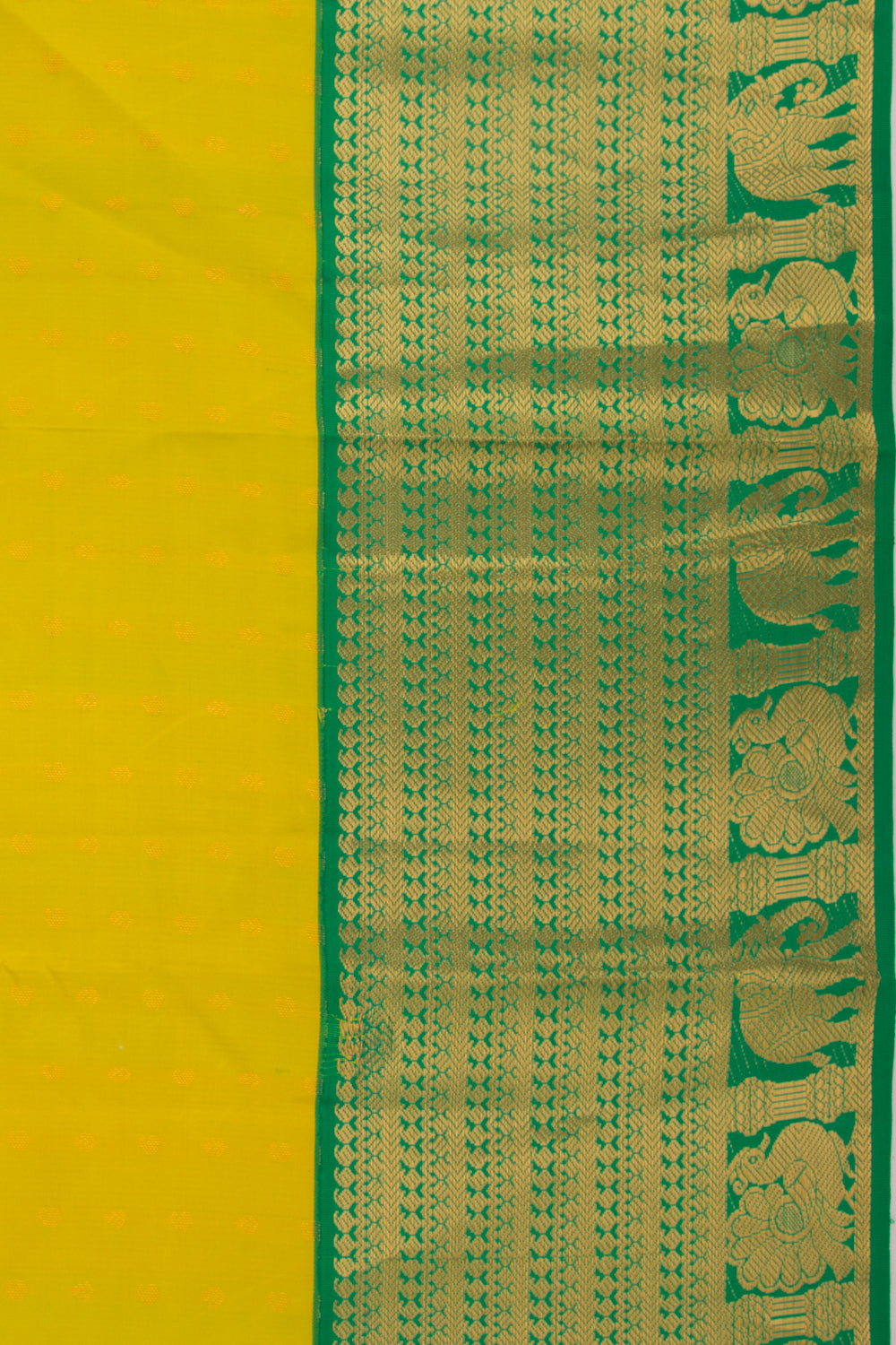Taranga Kanchi Silk Butta Mehendi Green Saree