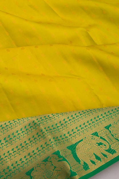 Taranga Kanchi Silk Butta Mehendi Green Saree