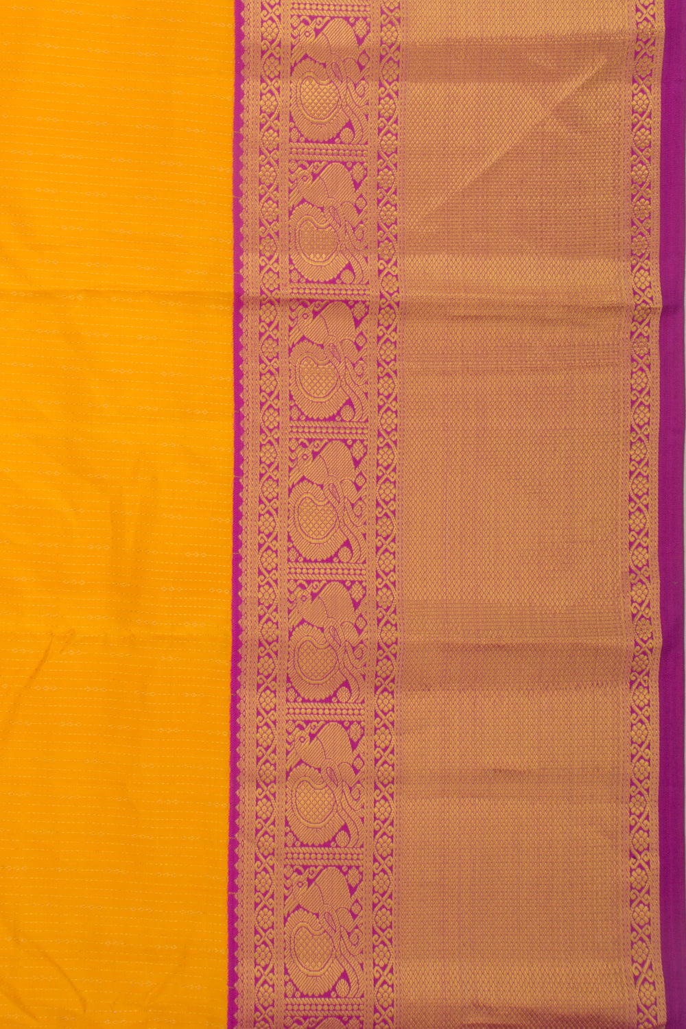 Taranga Kanchi Silk Brocade Mustard Yellow Saree