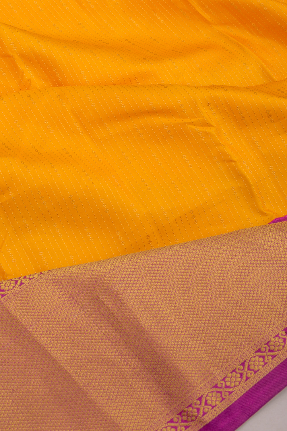Taranga Kanchi Silk Brocade Mustard Yellow Saree