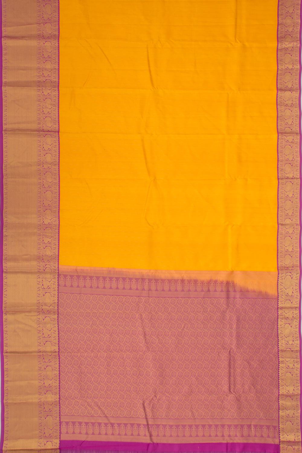 Taranga Kanchi Silk Brocade Mustard Yellow Saree