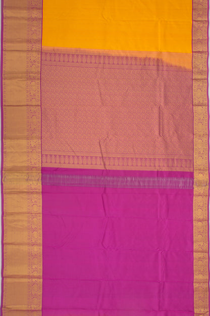 Taranga Kanchi Silk Brocade Mustard Yellow Saree