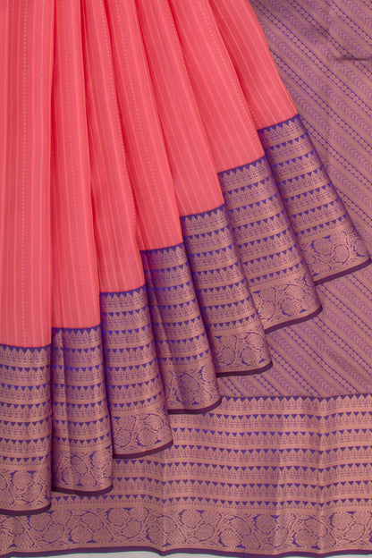 Taranga Kanchi Silk Vertical Lines Pink Saree