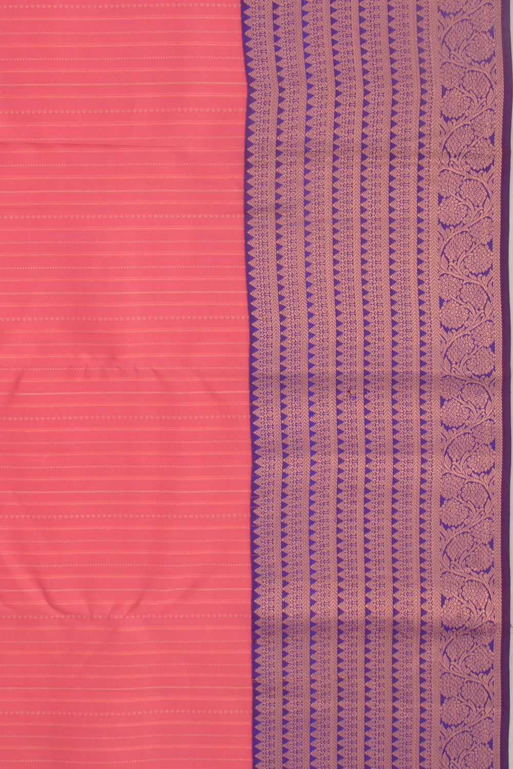 Taranga Kanchi Silk Vertical Lines Pink Saree
