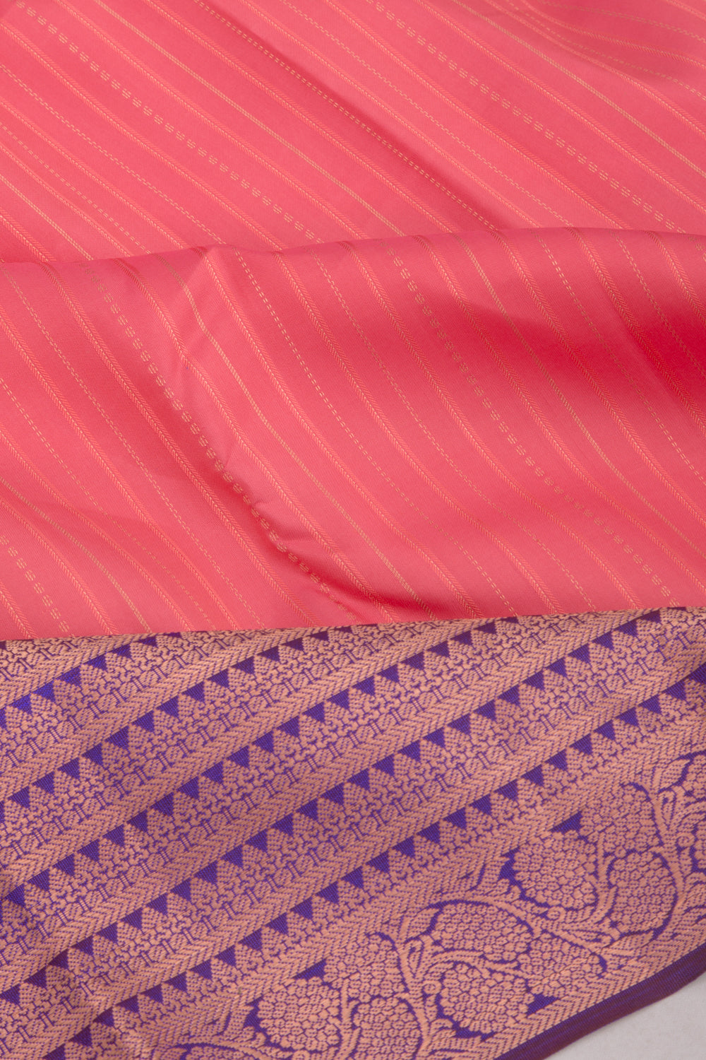 Taranga Kanchi Silk Vertical Lines Pink Saree