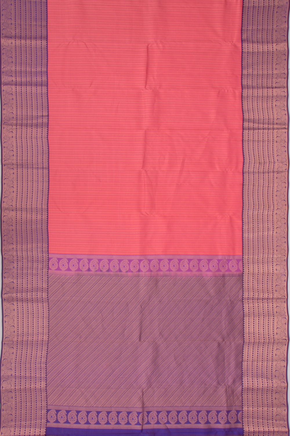 Taranga Kanchi Silk Vertical Lines Pink Saree
