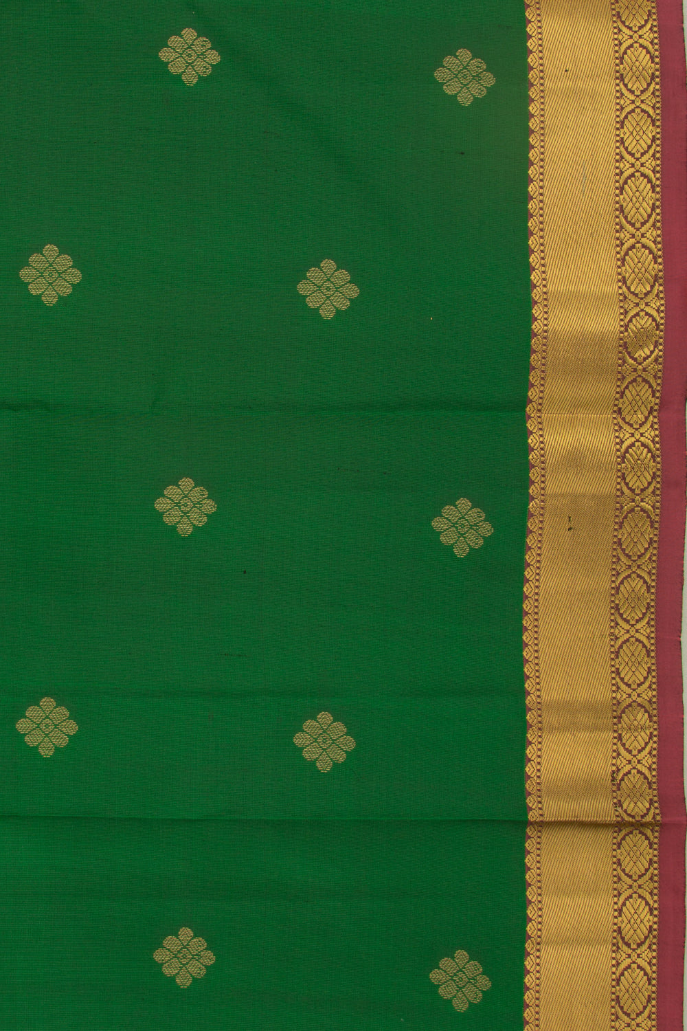 Taranga Kanchi Silk Butta Dark Green Saree