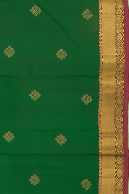 Taranga Kanchi Silk Butta Dark Green Saree