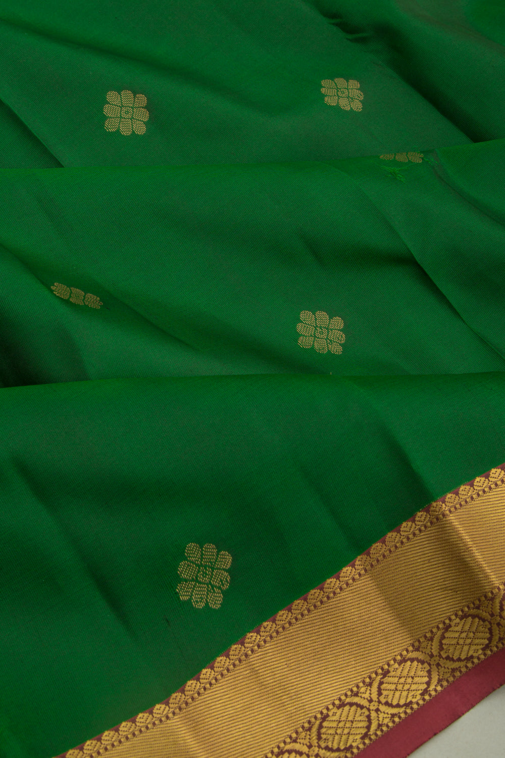 Taranga Kanchi Silk Butta Dark Green Saree