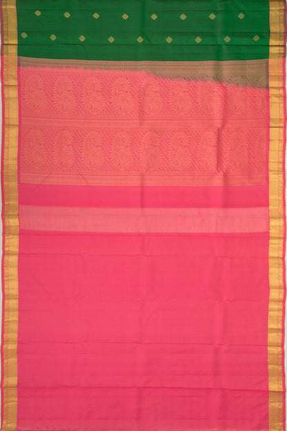 Taranga Kanchi Silk Butta Dark Green Saree