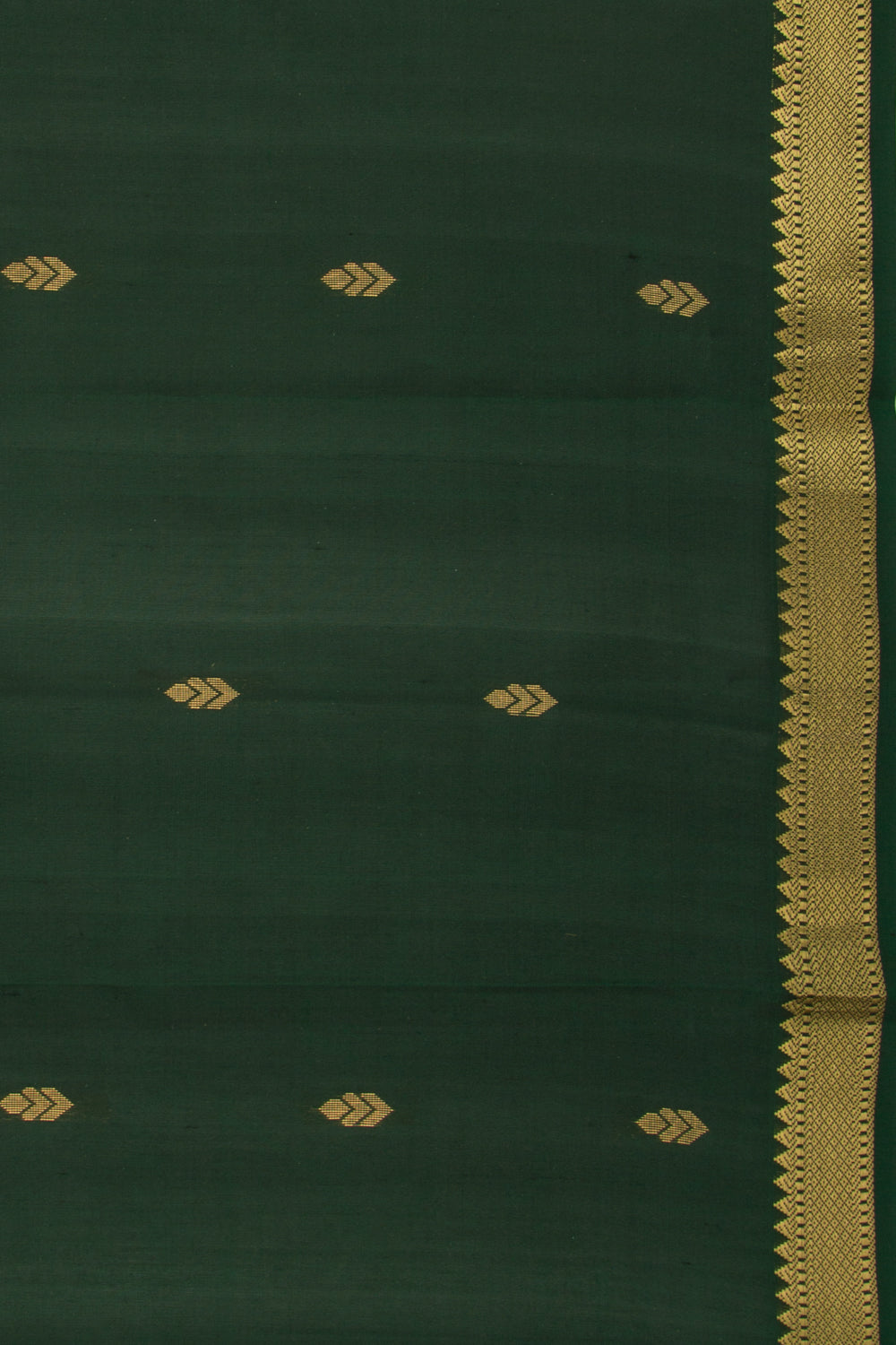 Taranga Kanchi Silk Butta Bottle Green Saree