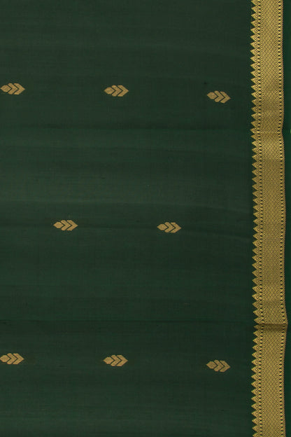 Taranga Kanchi Silk Butta Bottle Green Saree